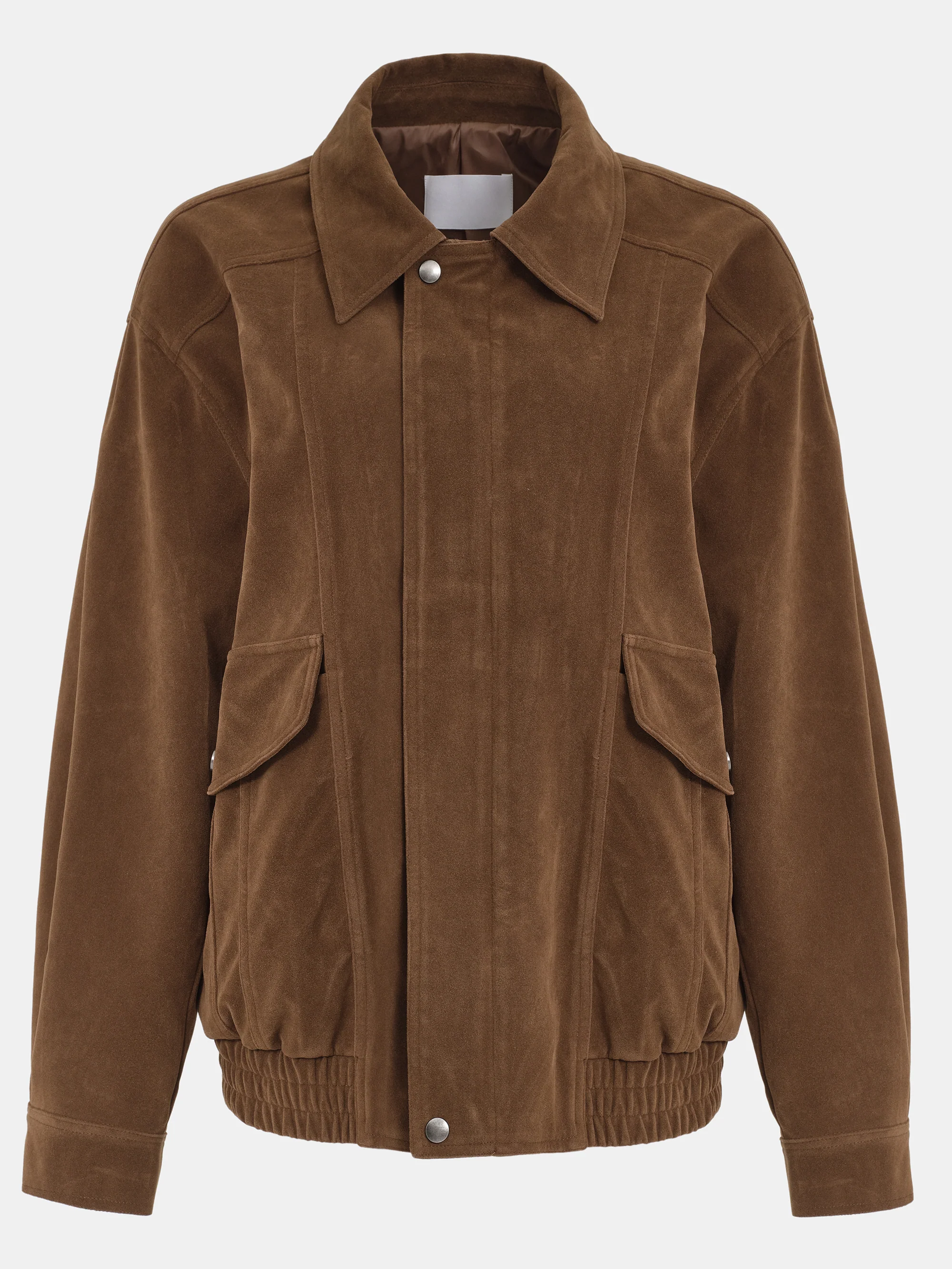 Suede Effect Bomber Jacket, Cognac - Image 6