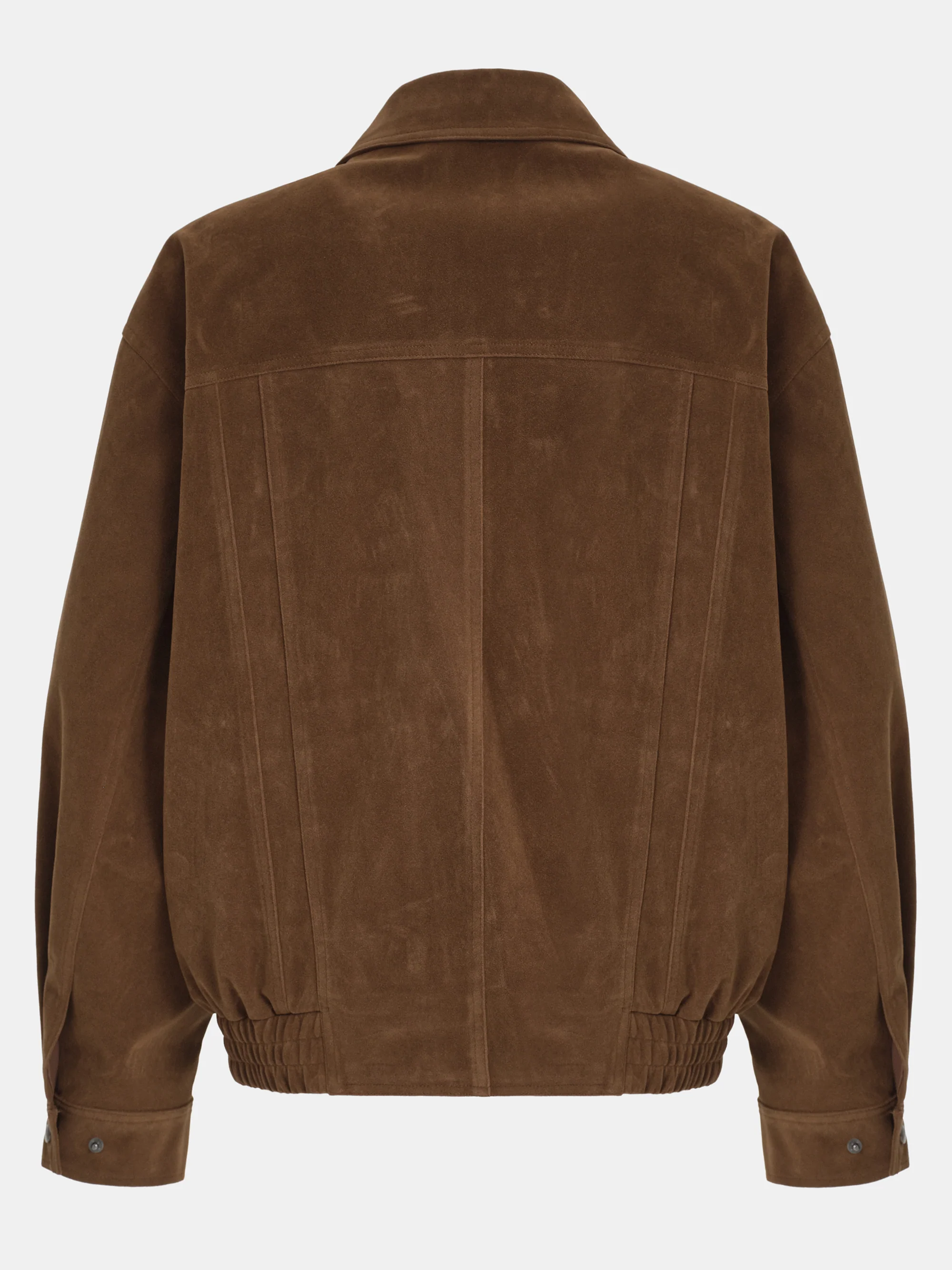 Suede Effect Bomber Jacket, Cognac - Image 7