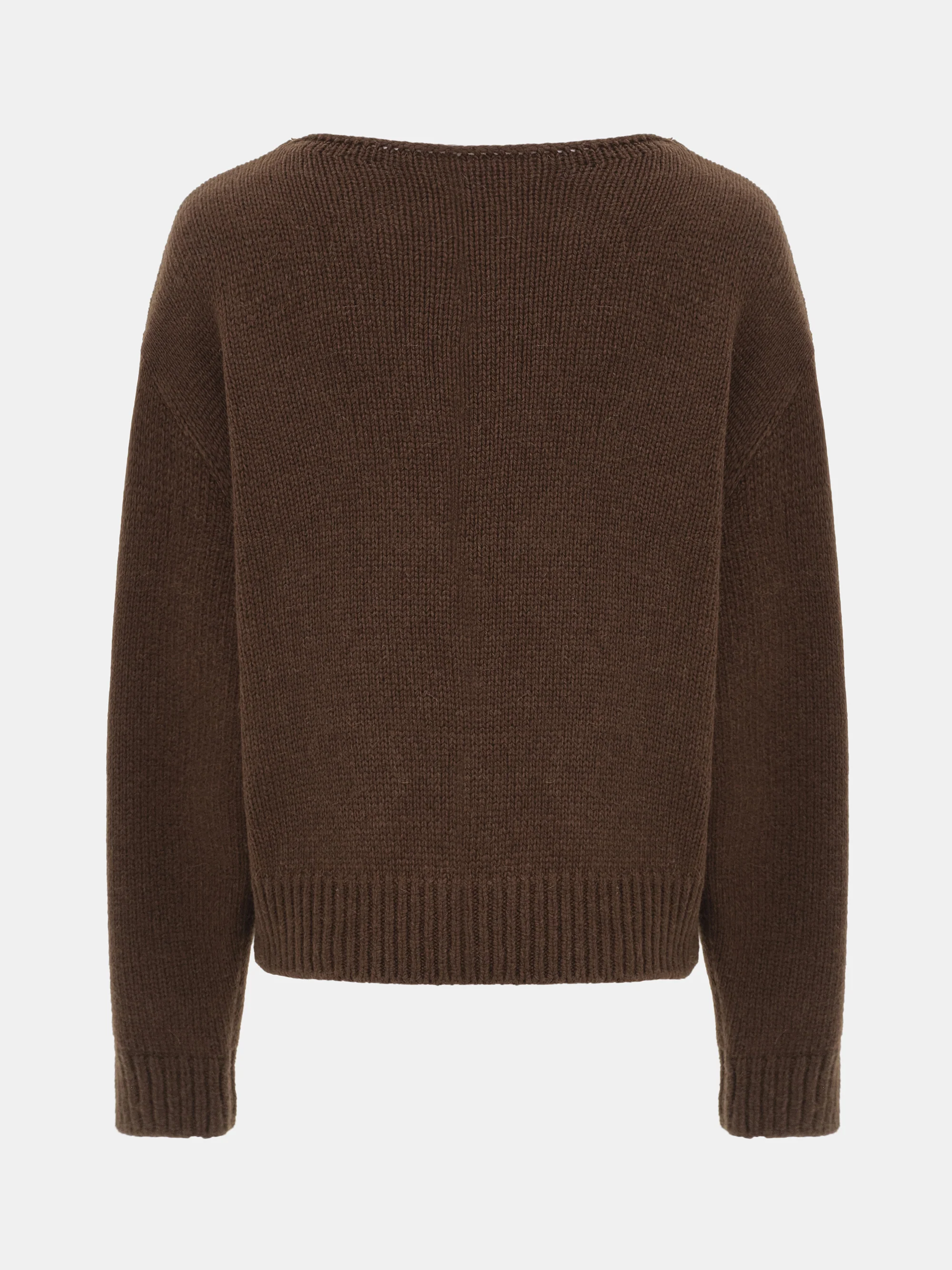 V-Back Sweater, Brown - Image 5