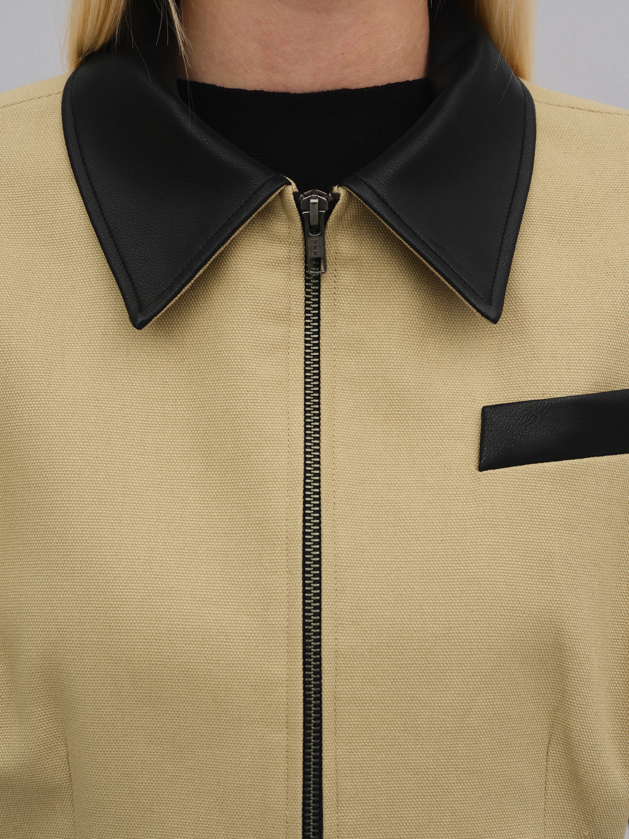 Vesta Hourglass Canvas Work Jacket, Beige - Image 3