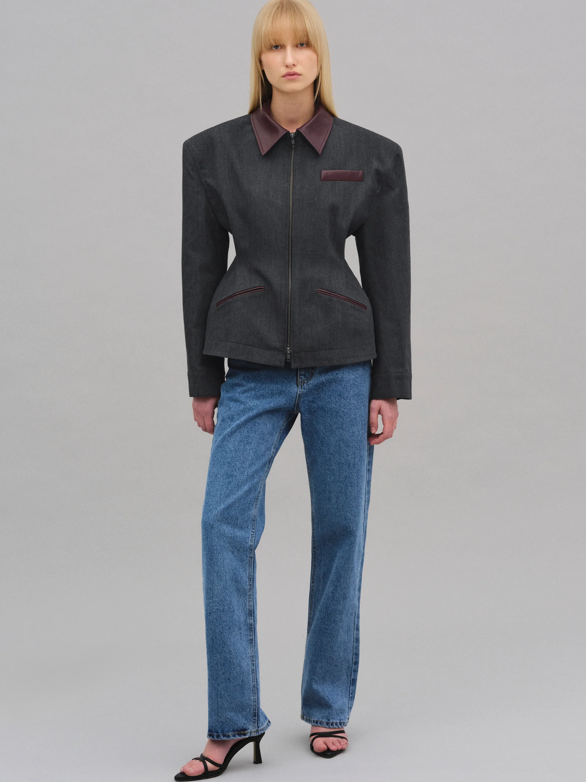 Vesta Hourglass Canvas Work Jacket, Ebony - Image 3