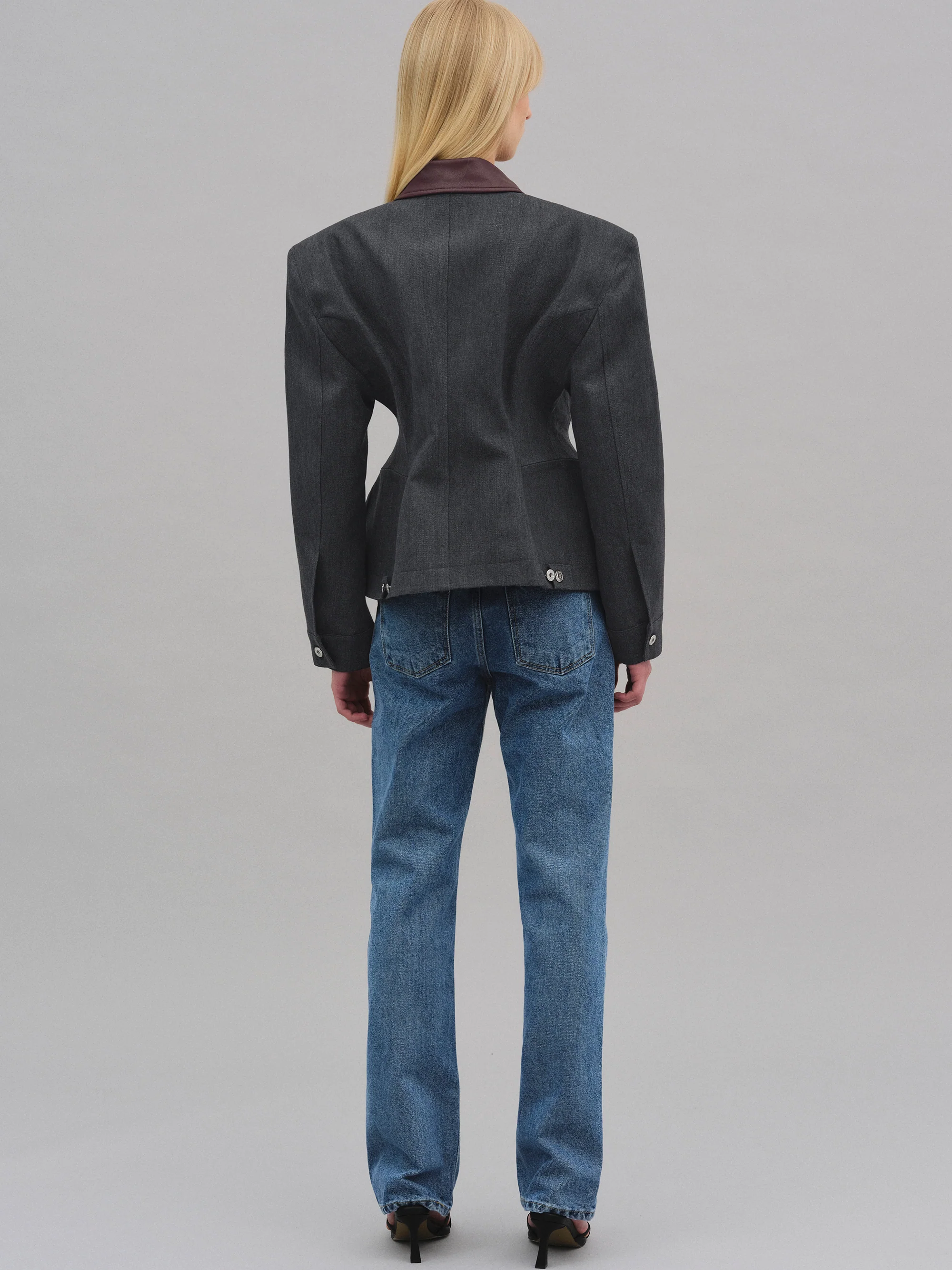 Vesta Hourglass Canvas Work Jacket, Ebony - Image 7