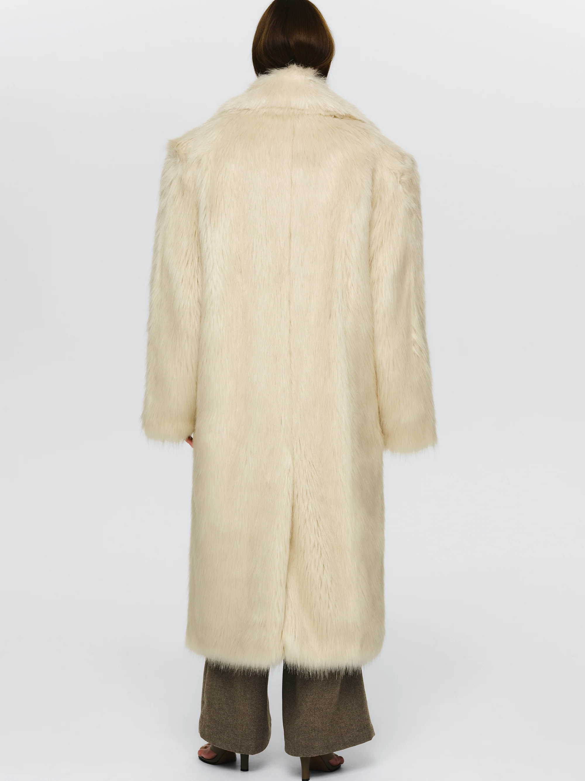 Wallis Oversized Grandpa Fur Coat, Tuscan Cream - Image 4