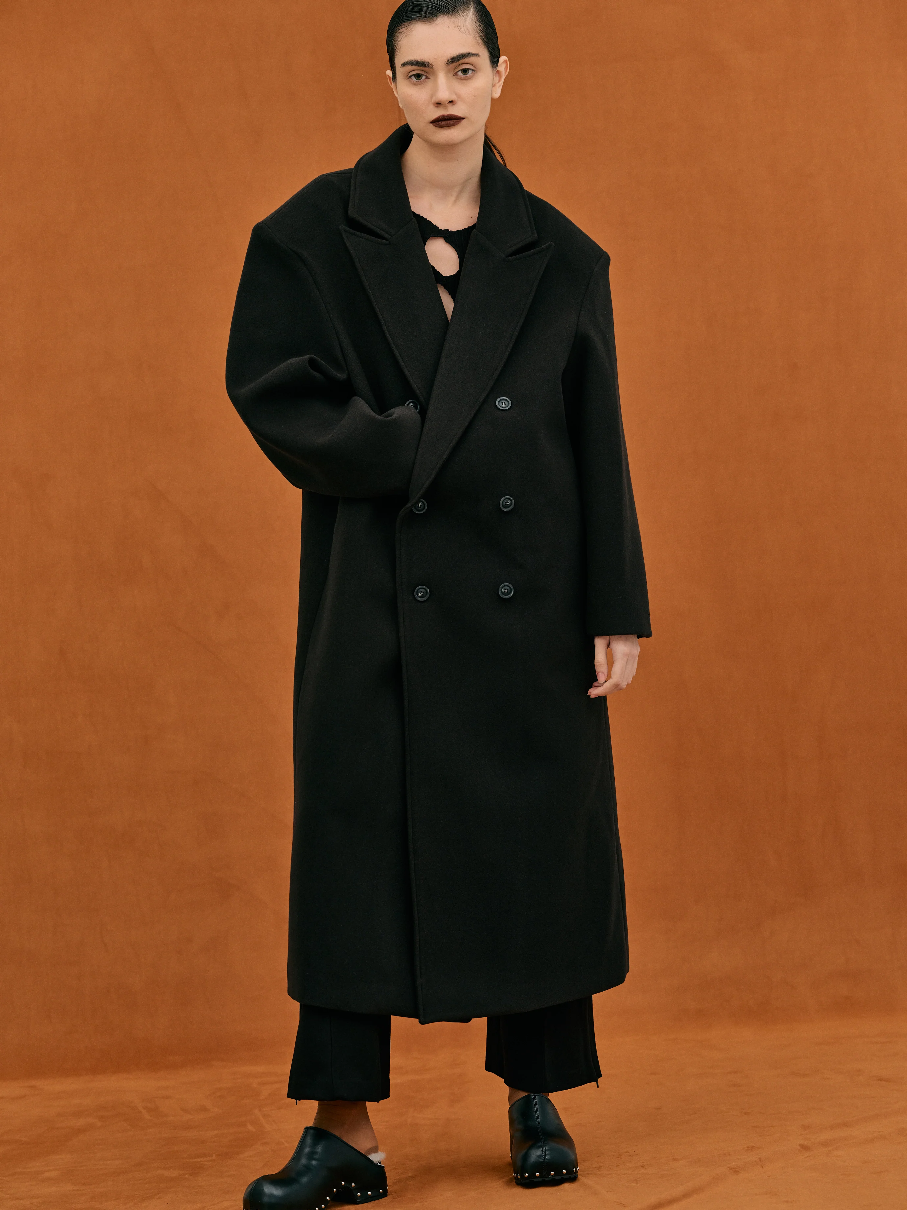 Wallis Oversized Grandpa Coat, Black - Image 4