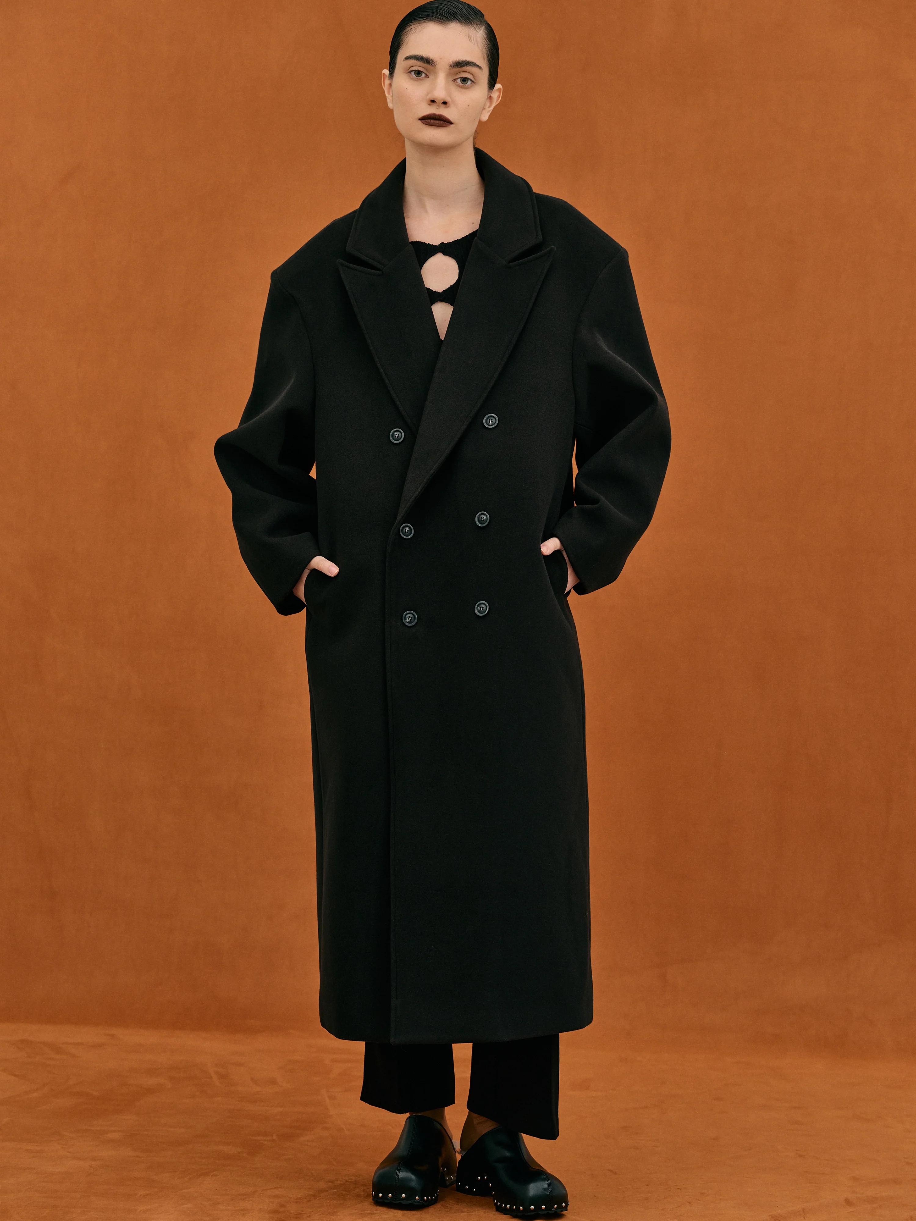 Wallis Oversized Grandpa Coat, Black - Image 5