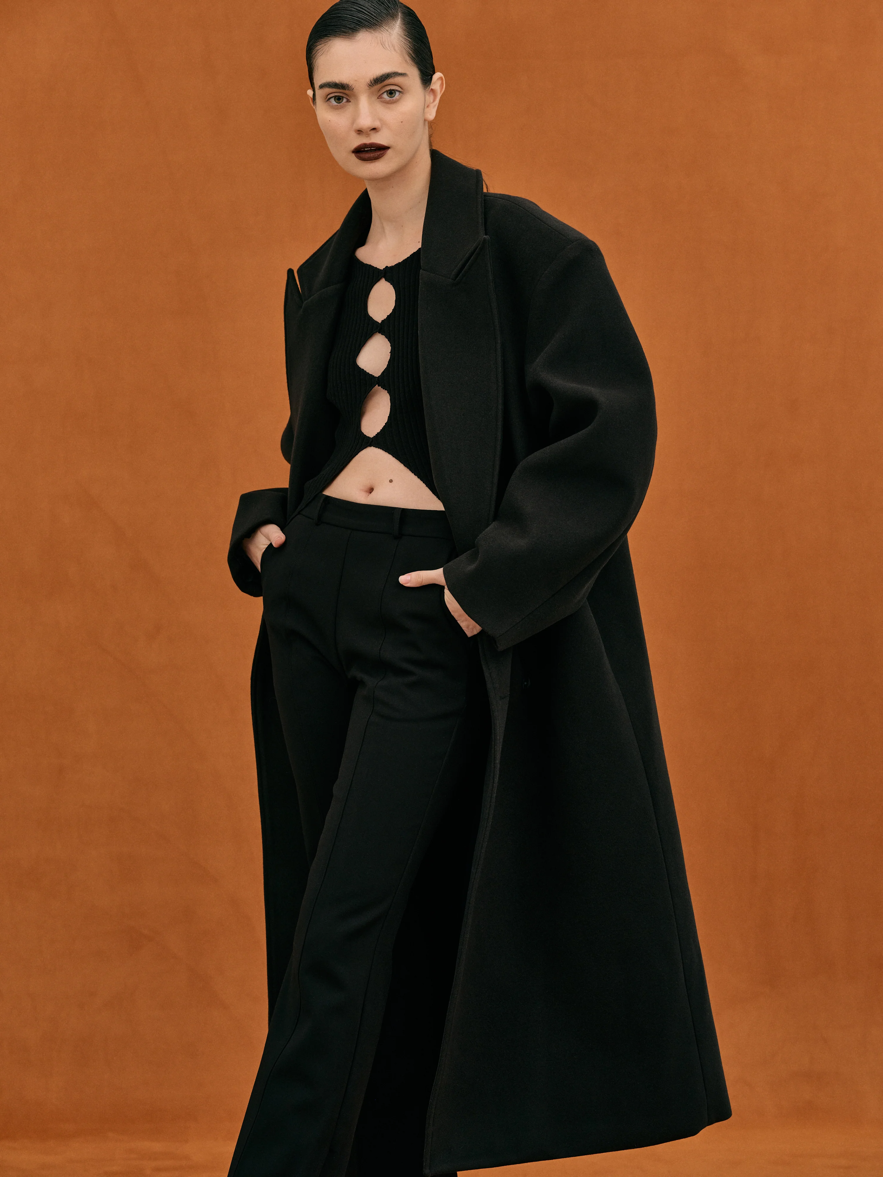 Wallis Oversized Grandpa Coat, Black - Image 6