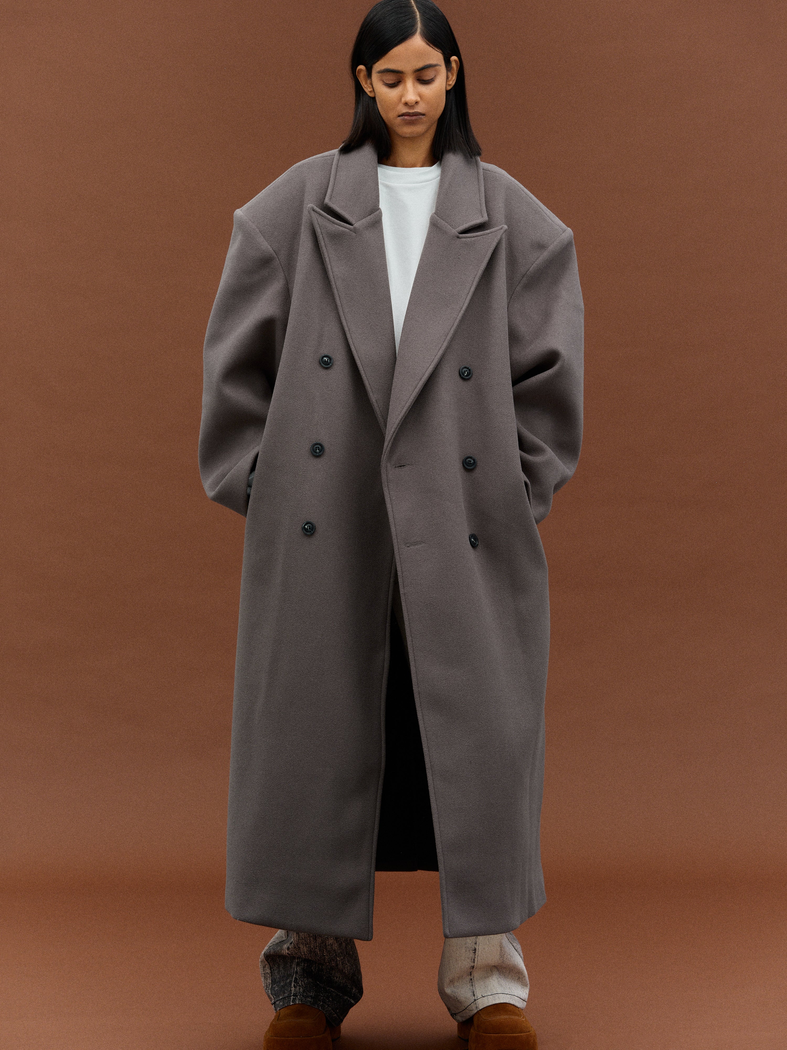 Wallis Oversized Grandpa Coat, Grey - Image 4