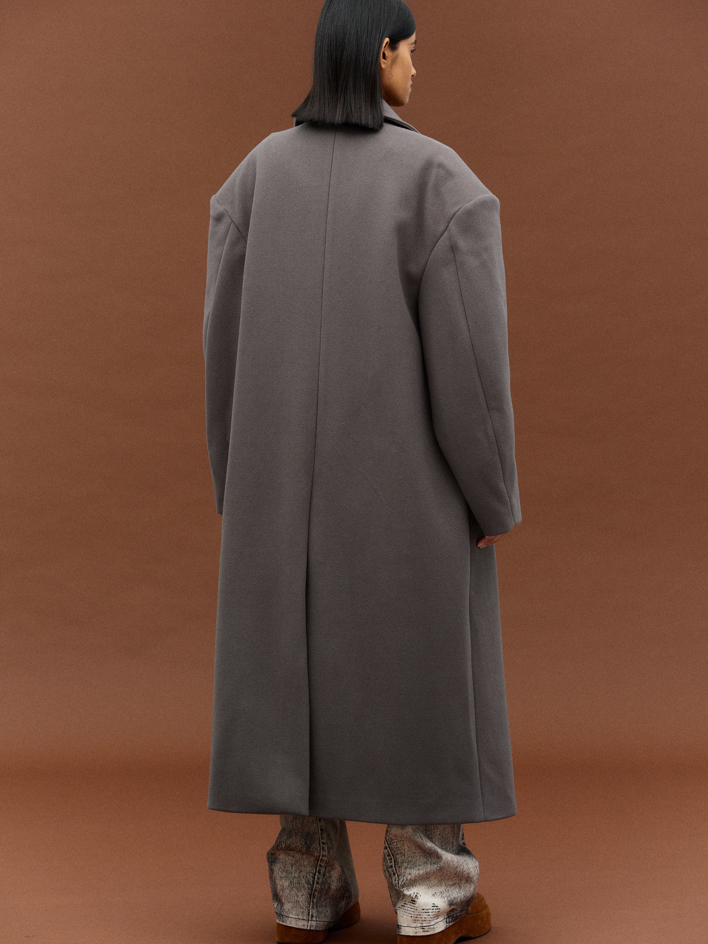 Wallis Oversized Grandpa Coat, Grey - Image 6