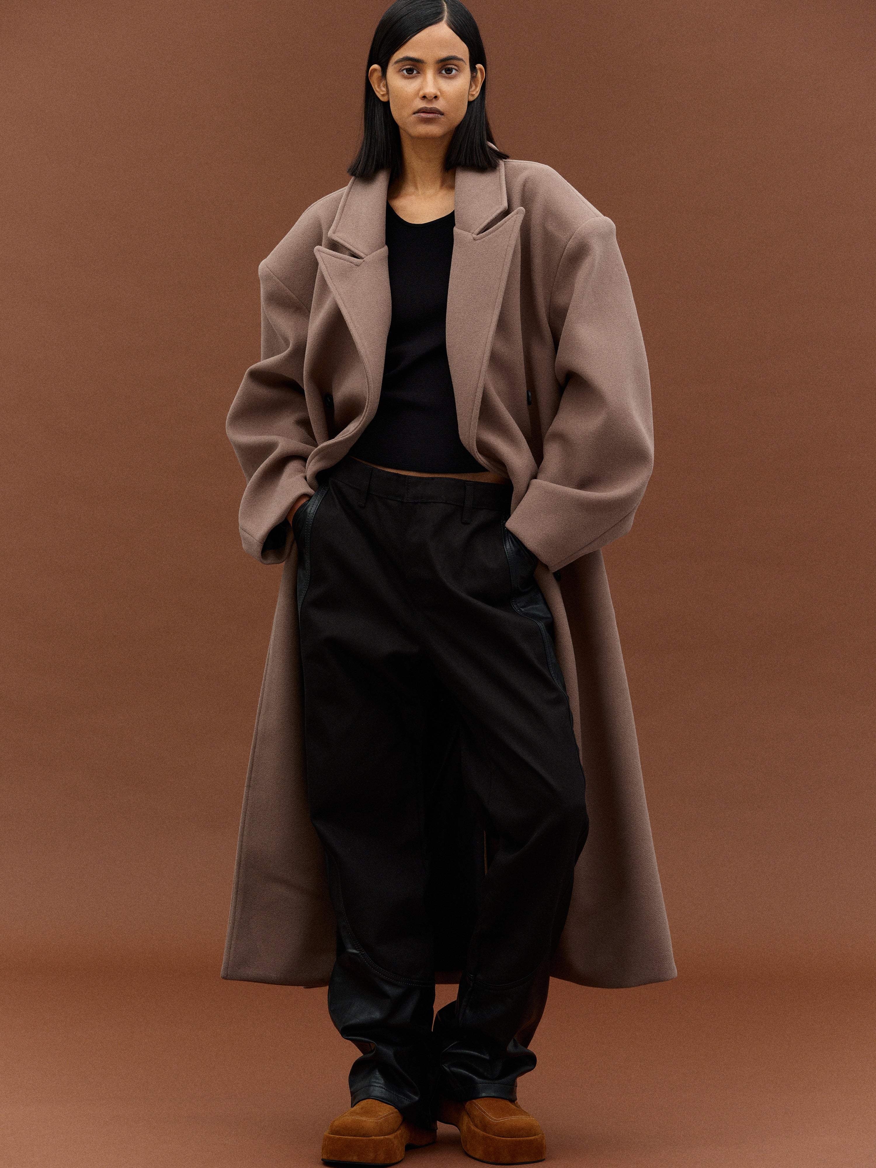 Wallis Oversized Grandpa Coat, Latte - Image 3