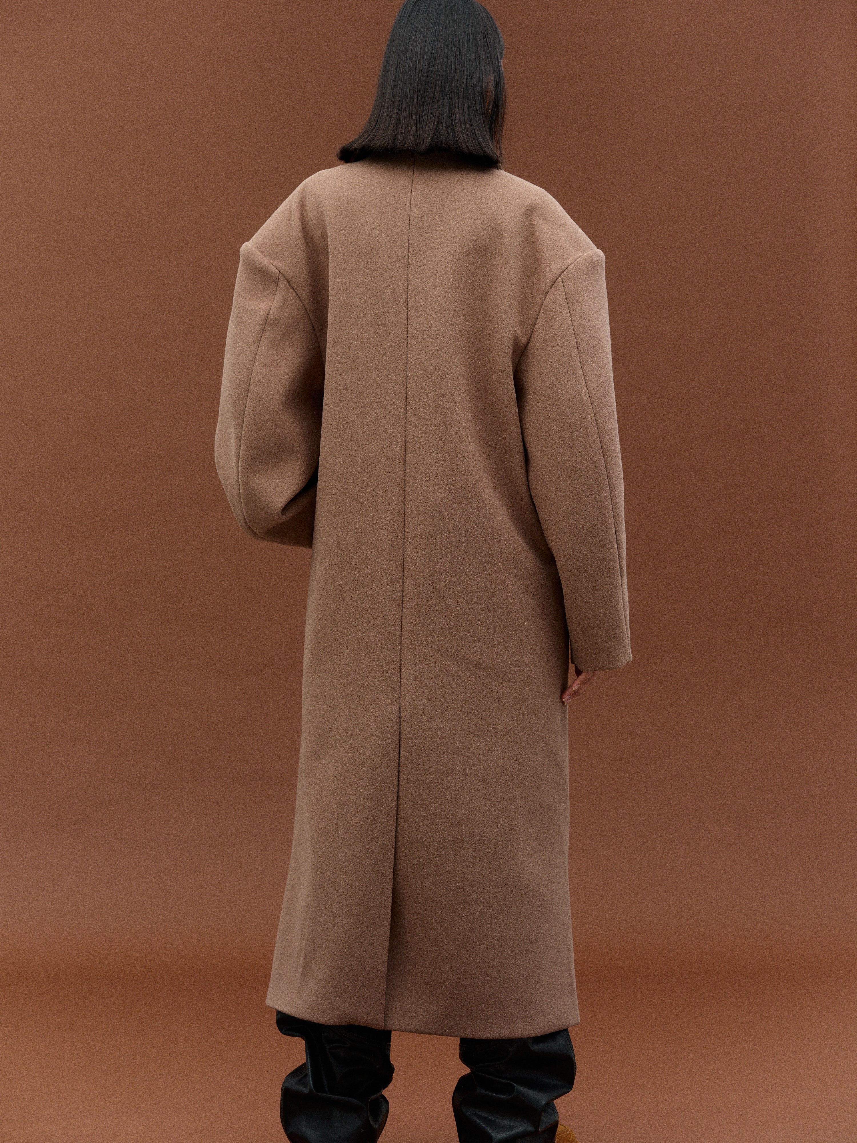 Wallis Oversized Grandpa Coat, Latte - Image 5